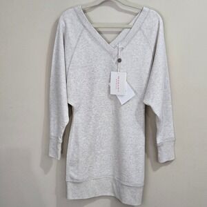 NEW Marant Etoile Manuela Sweater Dress Sz 36 / S Ecru V-Neck + Back Dolman Mini